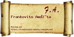 Frankovits Amáta névjegykártya